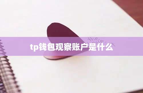 tp钱包观察账户是什么