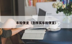 车险便宜（怎样买车险便宜）