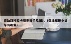 柴油双排轻卡货车报价及图片（柴油双排小货车有哪些）