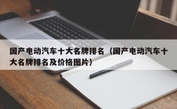 国产电动汽车十大名牌排名（国产电动汽车十大名牌排名及价格图片）