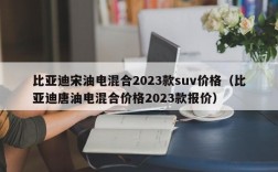 比亚迪宋油电混合2023款suv价格（比亚迪唐油电混合价格2023款报价）