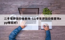 二手车评估价格查询（二手车评估价格查询app哪家好）