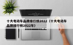 十大电动车品牌排行榜2022（十大电动车品牌排行榜2022年）