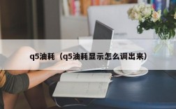 q5油耗（q5油耗显示怎么调出来）