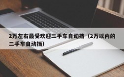 2万左右最受欢迎二手车自动挡（2万以内的二手车自动挡）