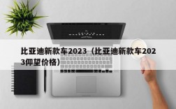 比亚迪新款车2023（比亚迪新款车2023仰望价格）