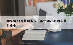 裸车价23万首付多少（买一辆23万的车首付多少）