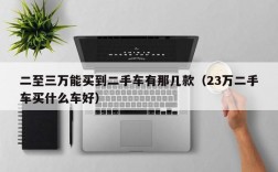 二至三万能买到二手车有那几款（23万二手车买什么车好）