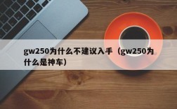 gw250为什么不建议入手（gw250为什么是神车）