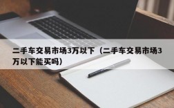 二手车交易市场3万以下（二手车交易市场3万以下能买吗）