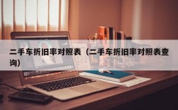 二手车折旧率对照表（二手车折旧率对照表查询）