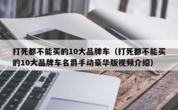 打死都不能买的10大品牌车（打死都不能买的10大品牌车名爵手动豪华版视频介绍）